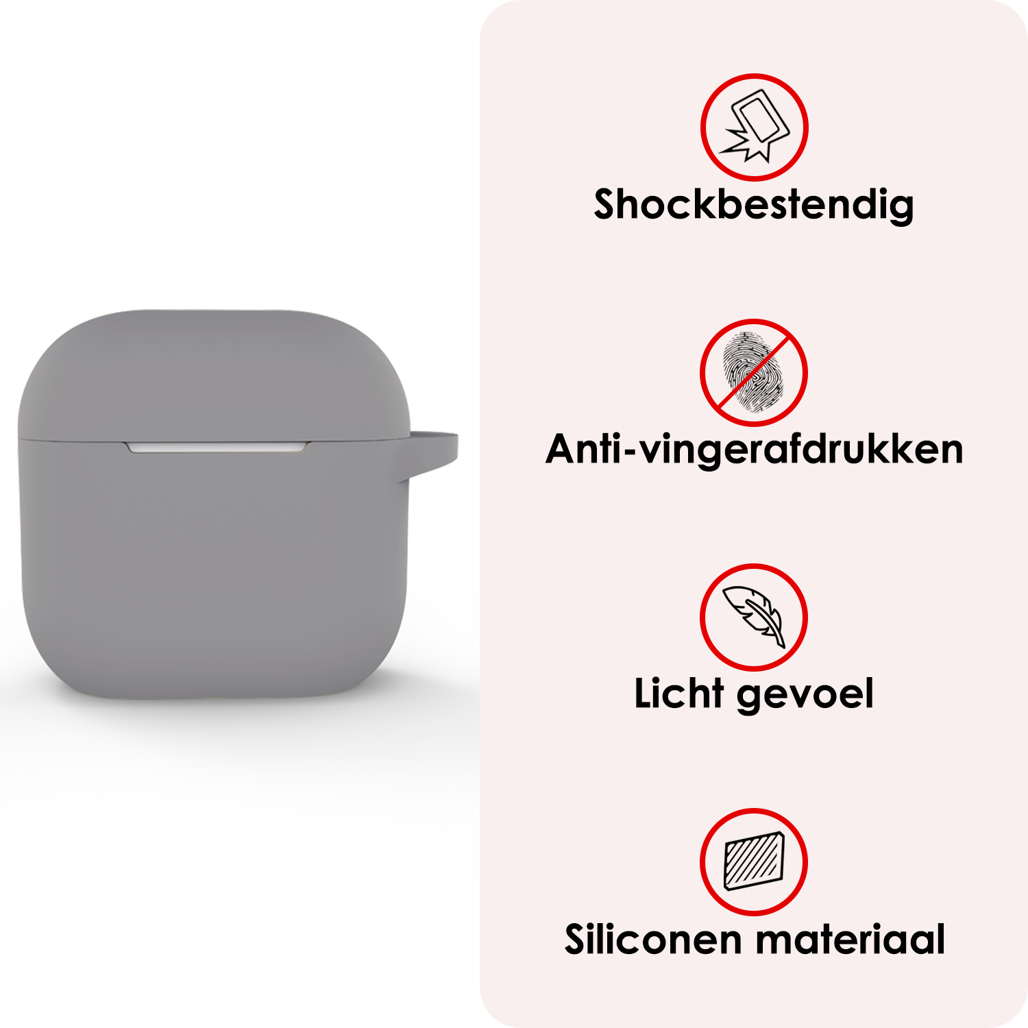 NoXx NoXx Siliconen Hoesje Voor Apple AirPods 5 - Grijs