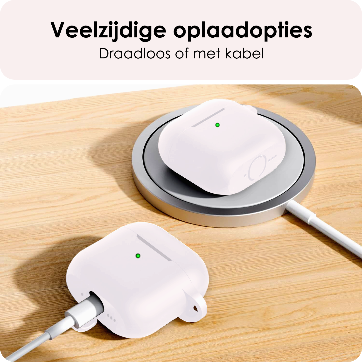 NoXx NoXx Siliconen Hoesje Voor Apple AirPods 5 - Wit