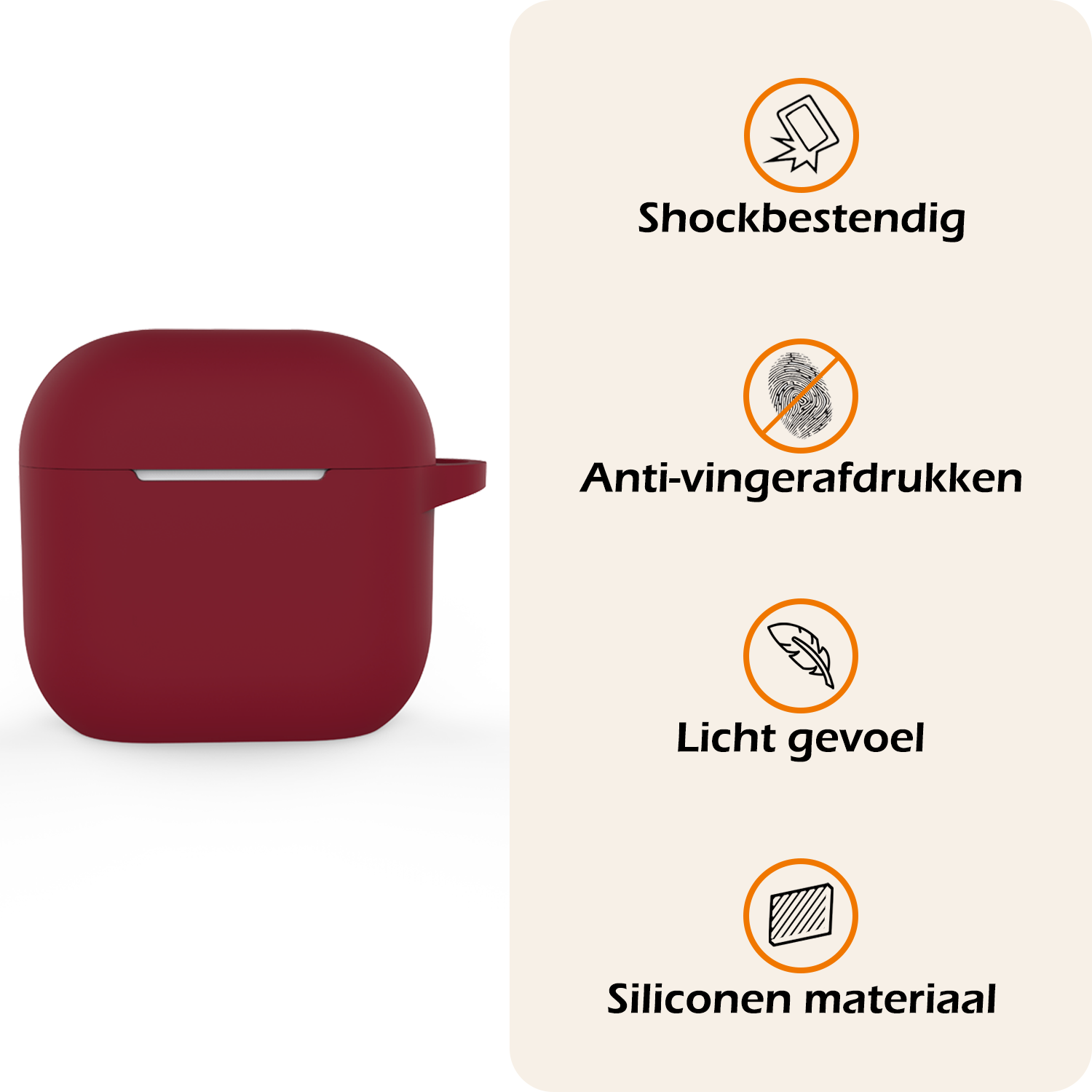 Nomfy Nomfy Siliconen Hoesje Voor Apple AirPods 5 - Donkerrood