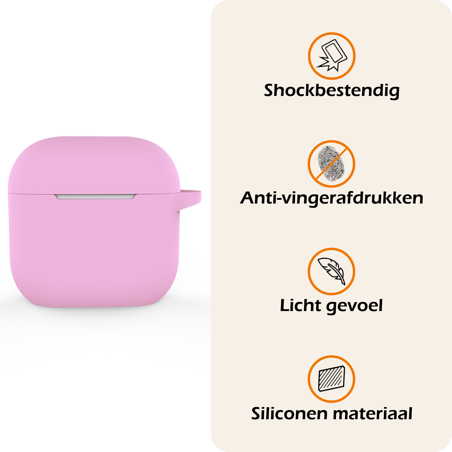 Nomfy Nomfy Siliconen Hoesje Voor Apple AirPods 5 - Flamingo
