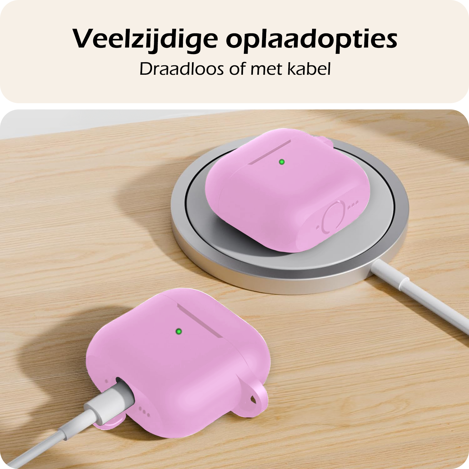 Nomfy Nomfy Siliconen Hoesje Voor Apple AirPods 5 - Flamingo