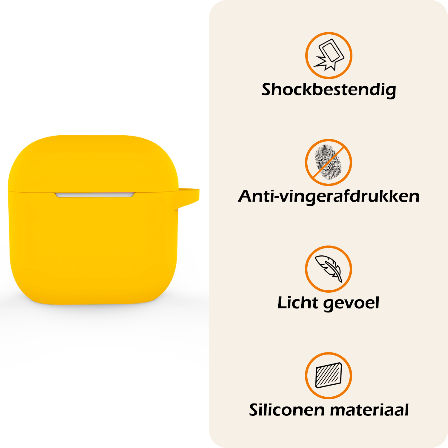 Nomfy Nomfy Siliconen Hoesje Voor Apple AirPods 5 - Geel