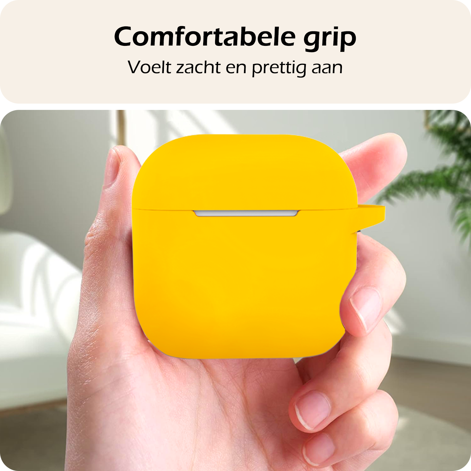 Nomfy Nomfy Siliconen Hoesje Voor Apple AirPods 5 - Geel