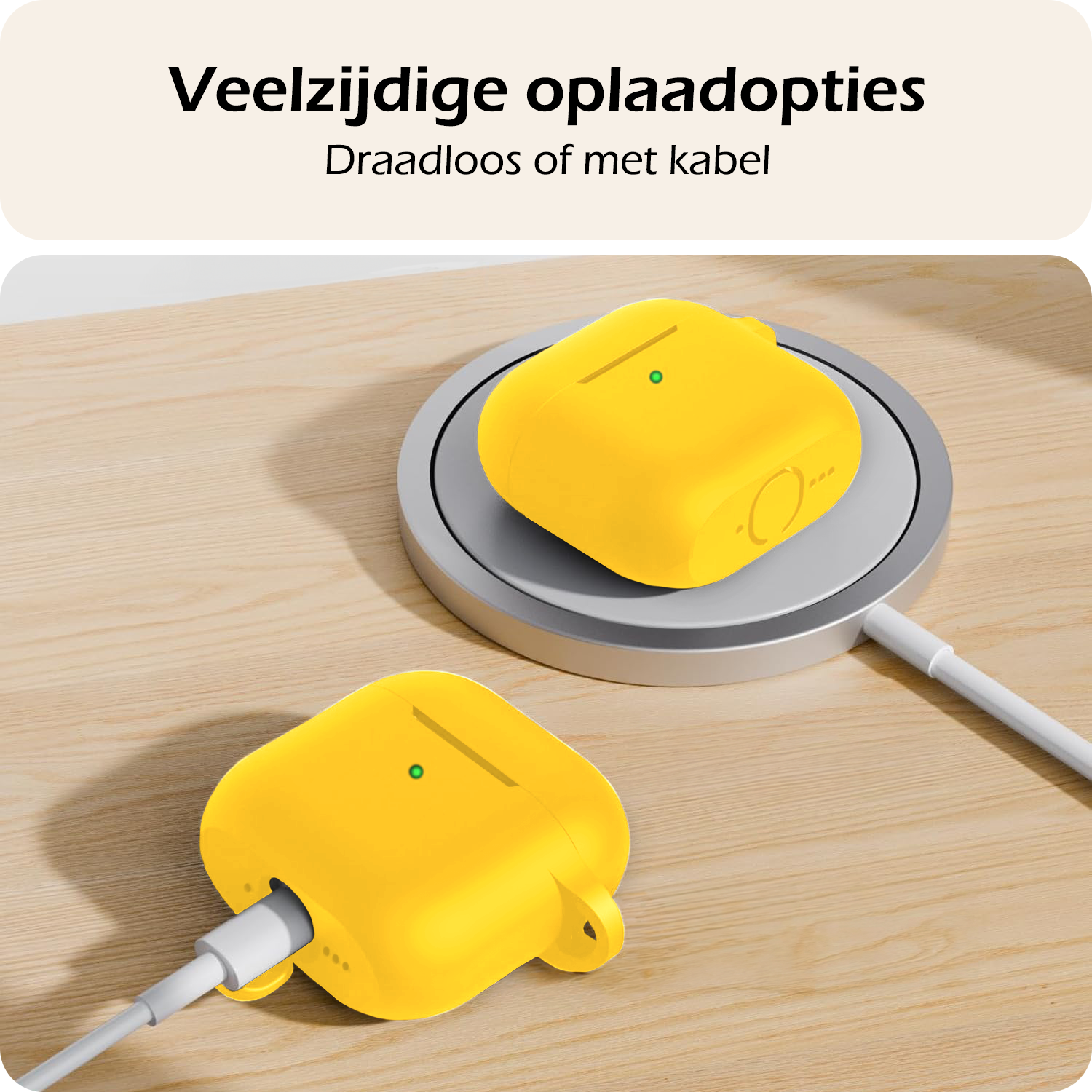 Nomfy Nomfy Siliconen Hoesje Voor Apple AirPods 5 - Geel