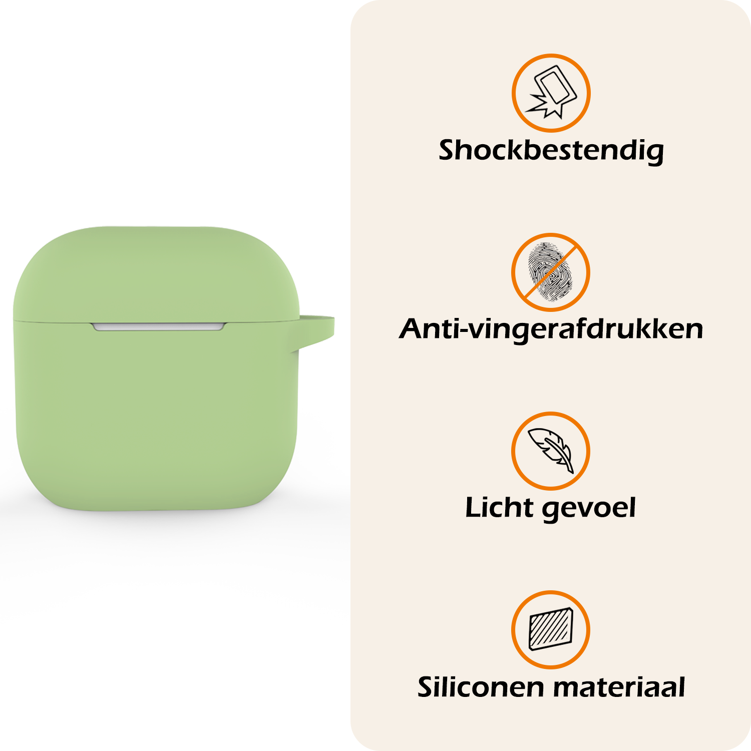 Nomfy Nomfy Siliconen Hoesje Voor Apple AirPods 5 - Groen