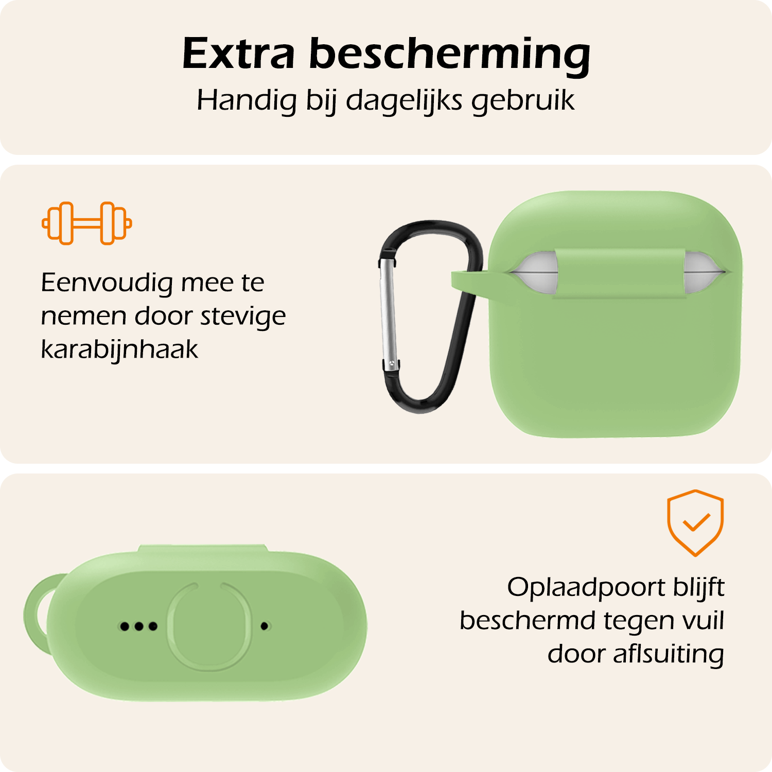 Nomfy Nomfy Siliconen Hoesje Voor Apple AirPods 5 - Groen