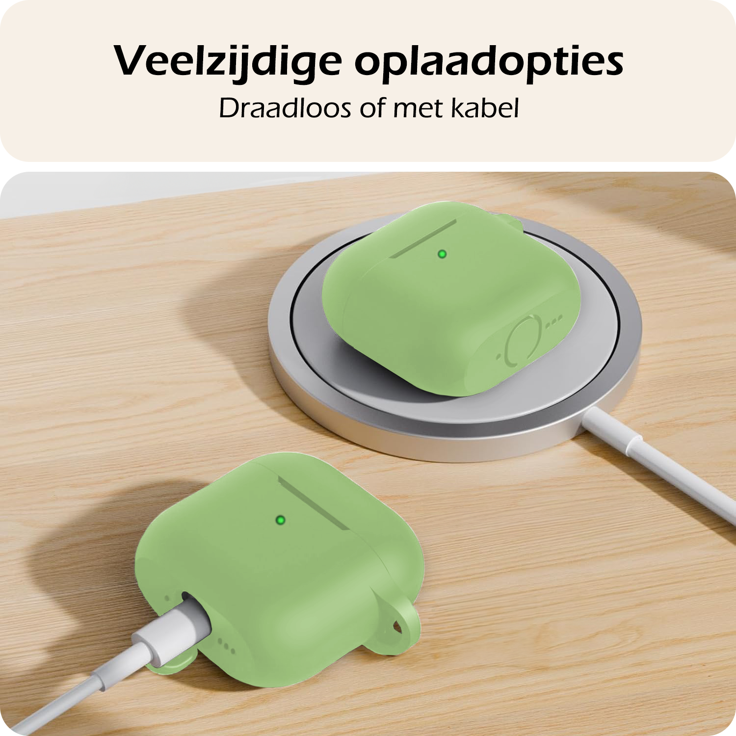 Nomfy Nomfy Siliconen Hoesje Voor Apple AirPods 5 - Groen