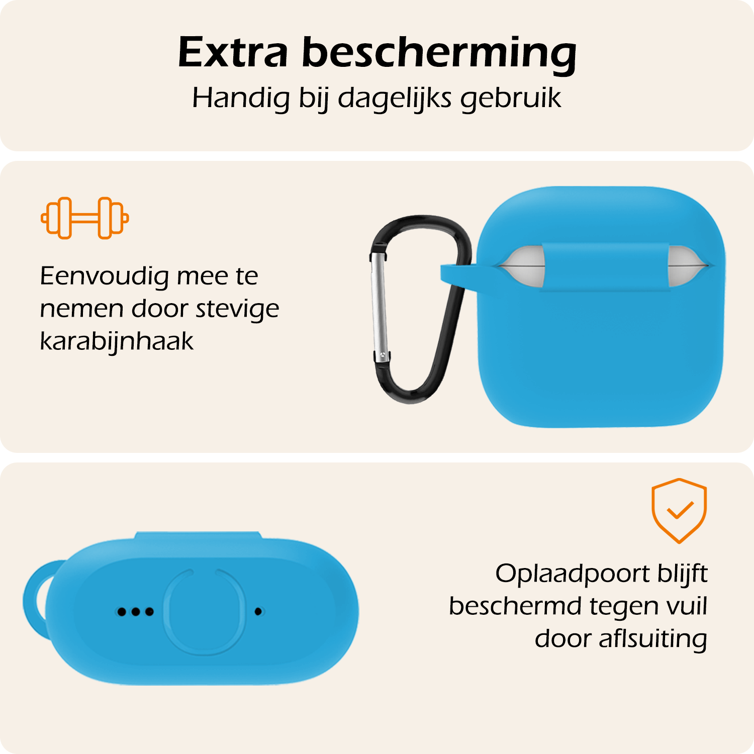 Nomfy Nomfy Siliconen Hoesje Voor Apple AirPods 5 - Lichtblauw