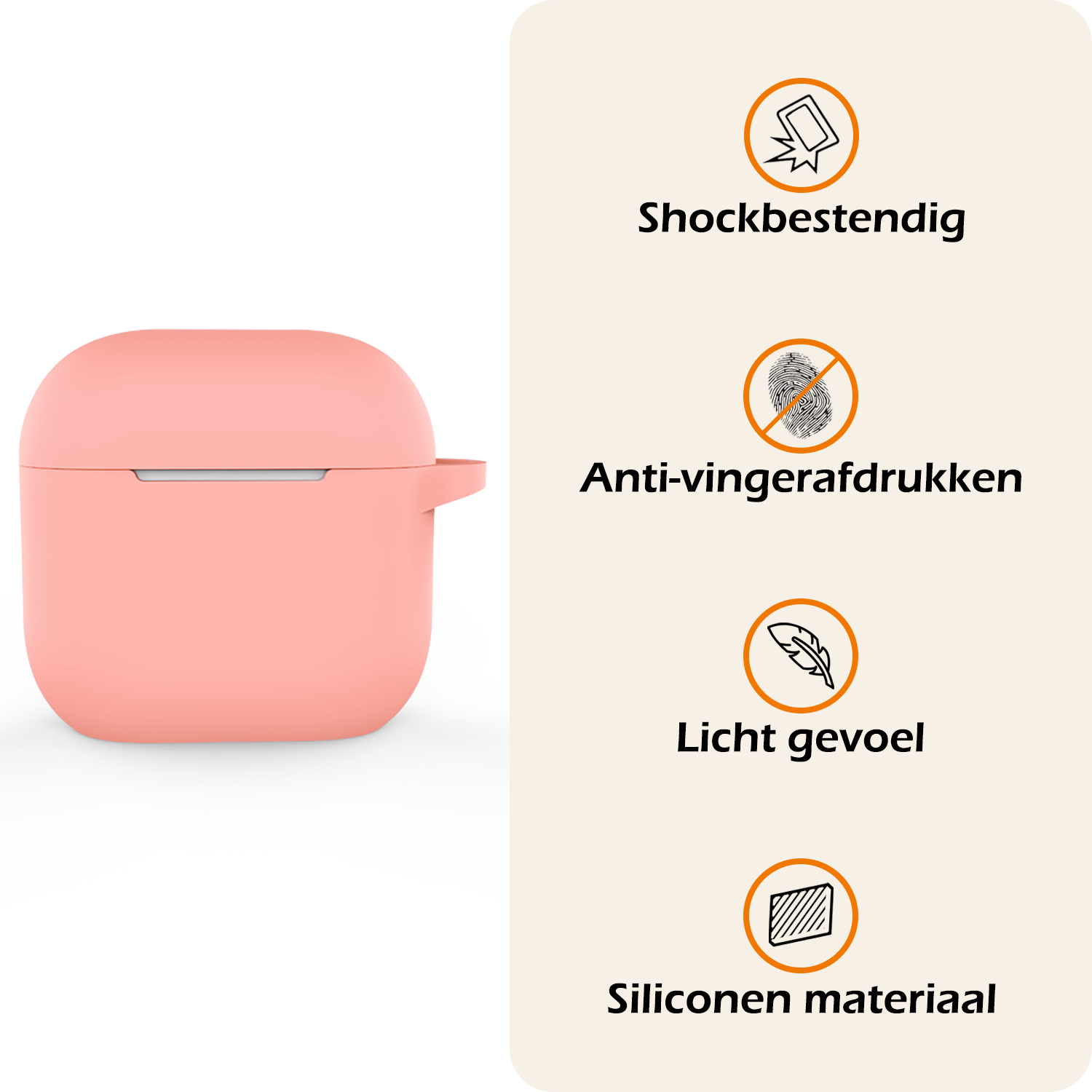 Nomfy Nomfy Siliconen Hoesje Voor Apple AirPods 5 - Lichtroze