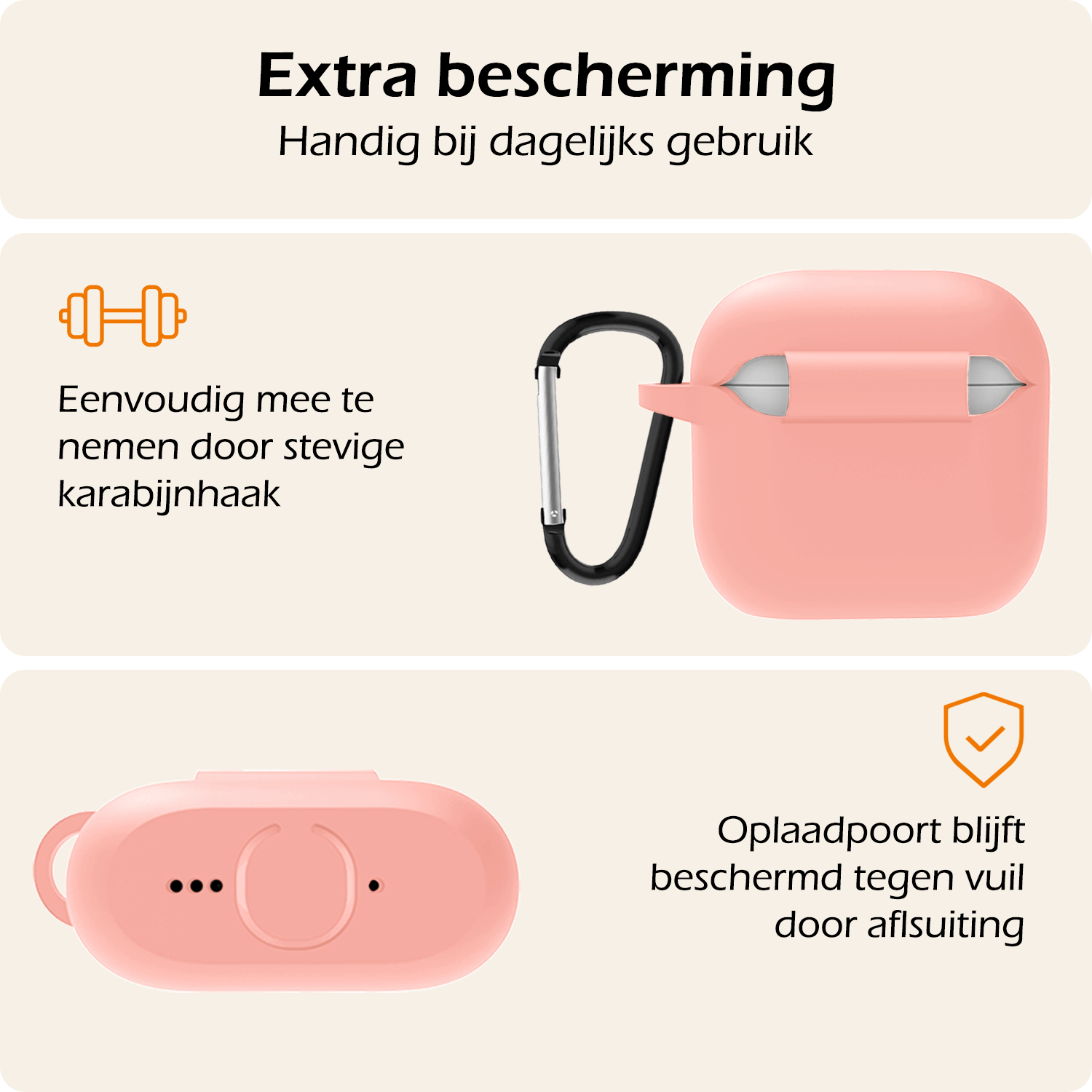 Nomfy Nomfy Siliconen Hoesje Voor Apple AirPods 5 - Lichtroze