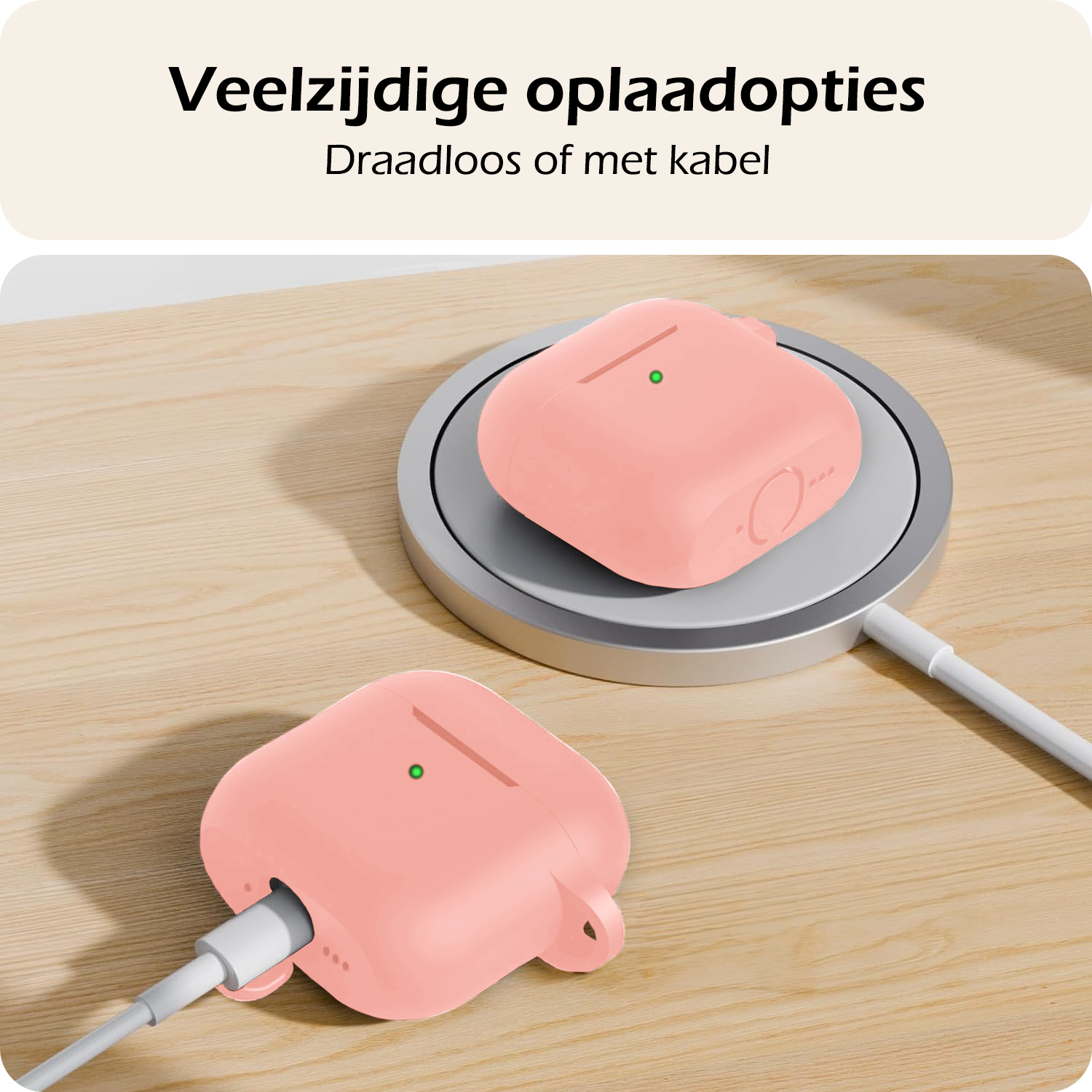 Nomfy Nomfy Siliconen Hoesje Voor Apple AirPods 5 - Lichtroze