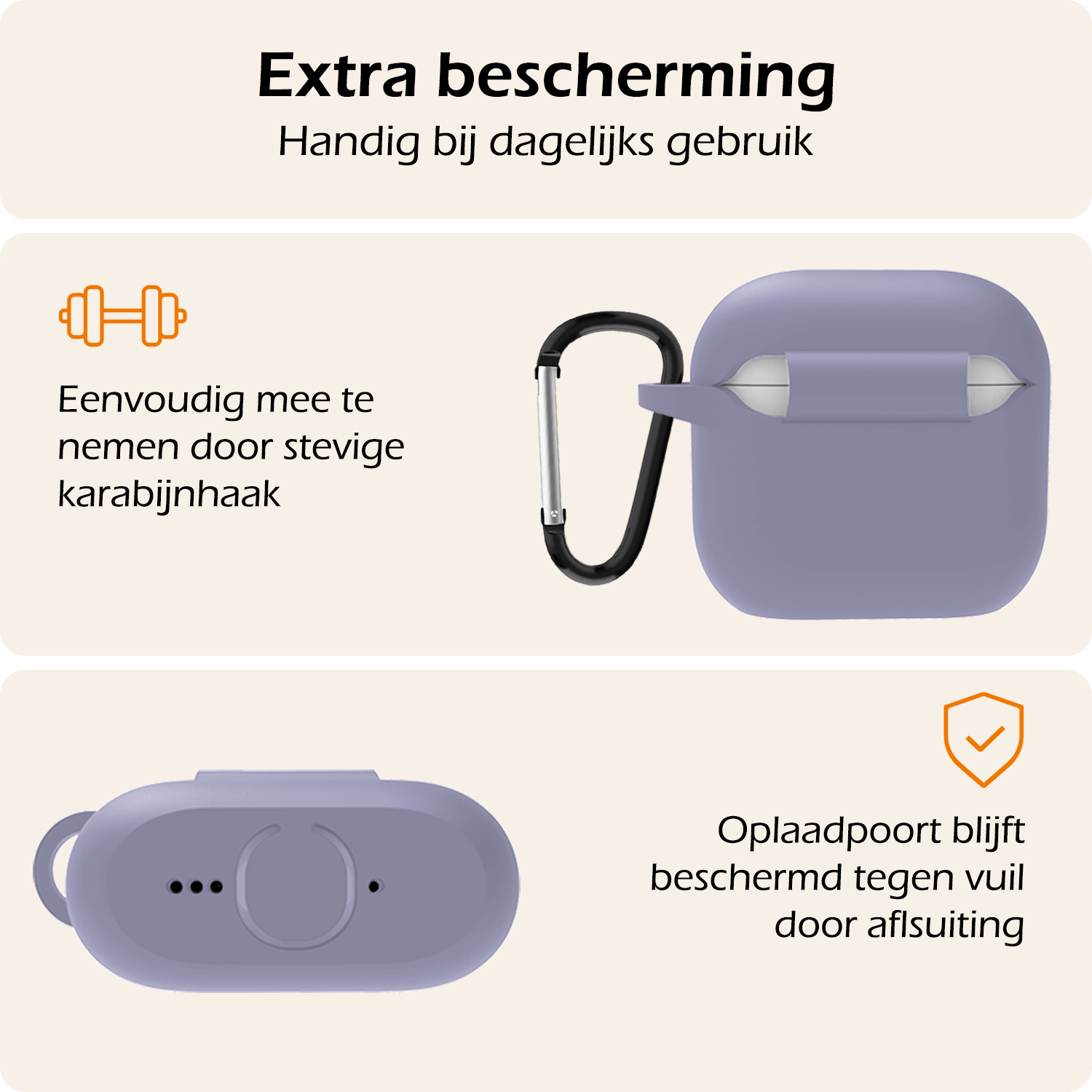 Nomfy Nomfy Siliconen Hoesje Voor Apple AirPods 5 - Lila