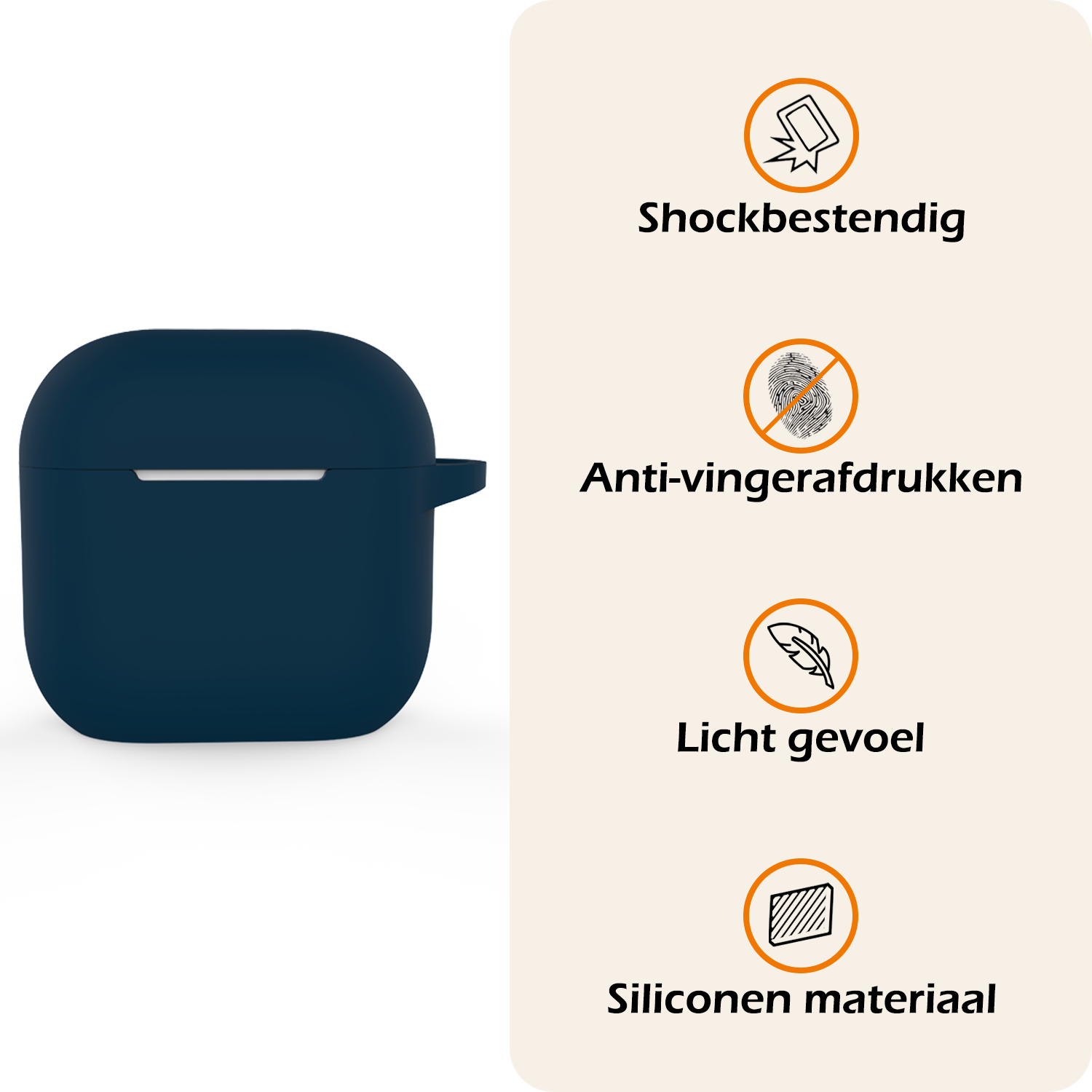 Nomfy Nomfy Siliconen Hoesje Voor Apple AirPods 5 - Navy