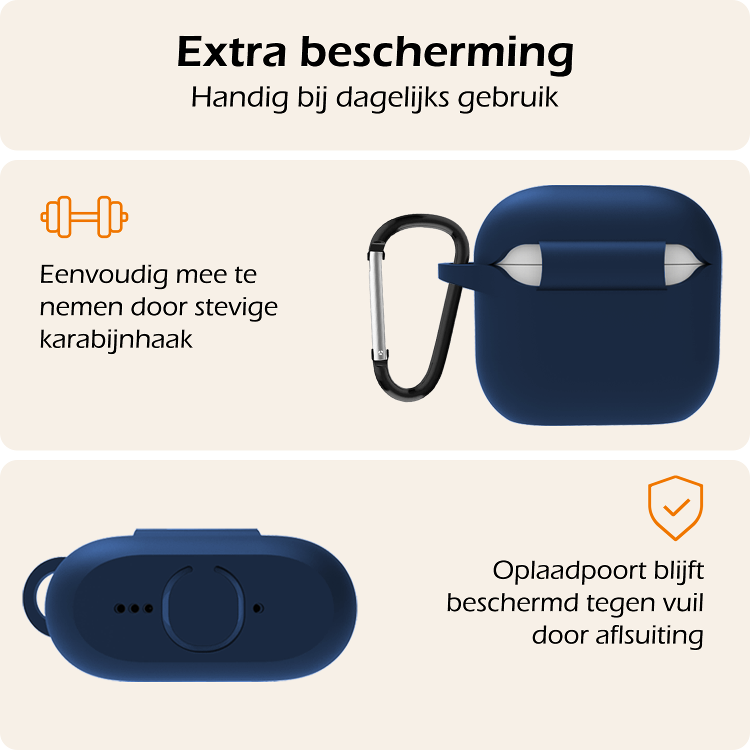 Nomfy Nomfy Siliconen Hoesje Voor Apple AirPods 5 - Navy