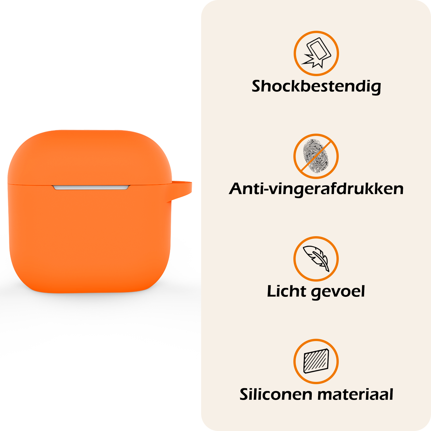Nomfy Nomfy Siliconen Hoesje Voor Apple AirPods 5 - Oranje