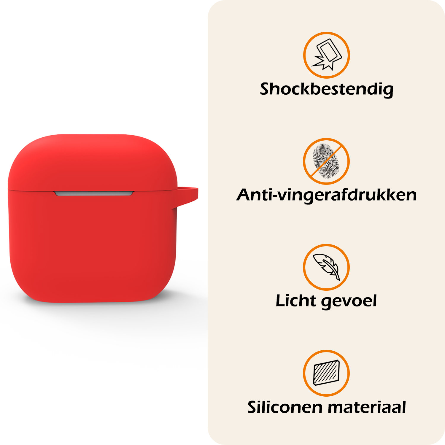 Nomfy Nomfy Siliconen Hoesje Voor Apple AirPods 5 - Rood
