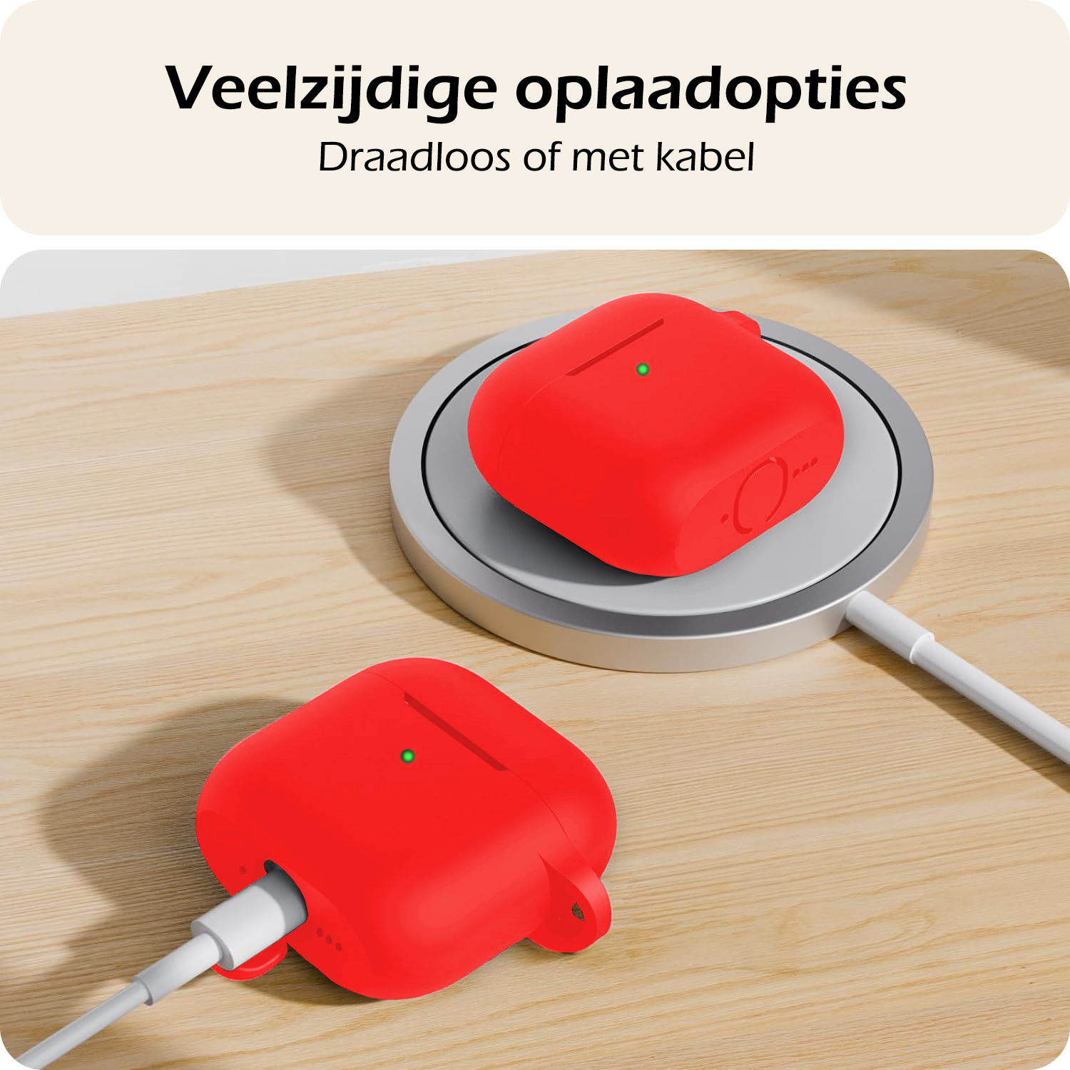 Nomfy Nomfy Siliconen Hoesje Voor Apple AirPods 5 - Rood