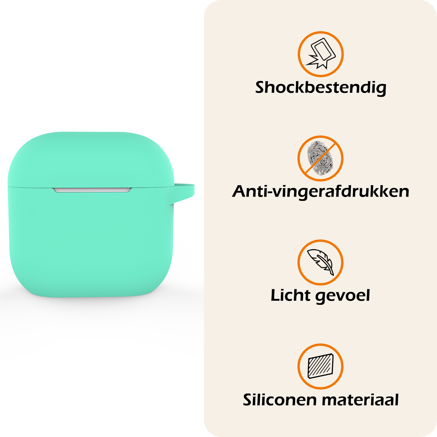 Nomfy Nomfy Siliconen Hoesje Voor Apple AirPods 5 - Turquoise