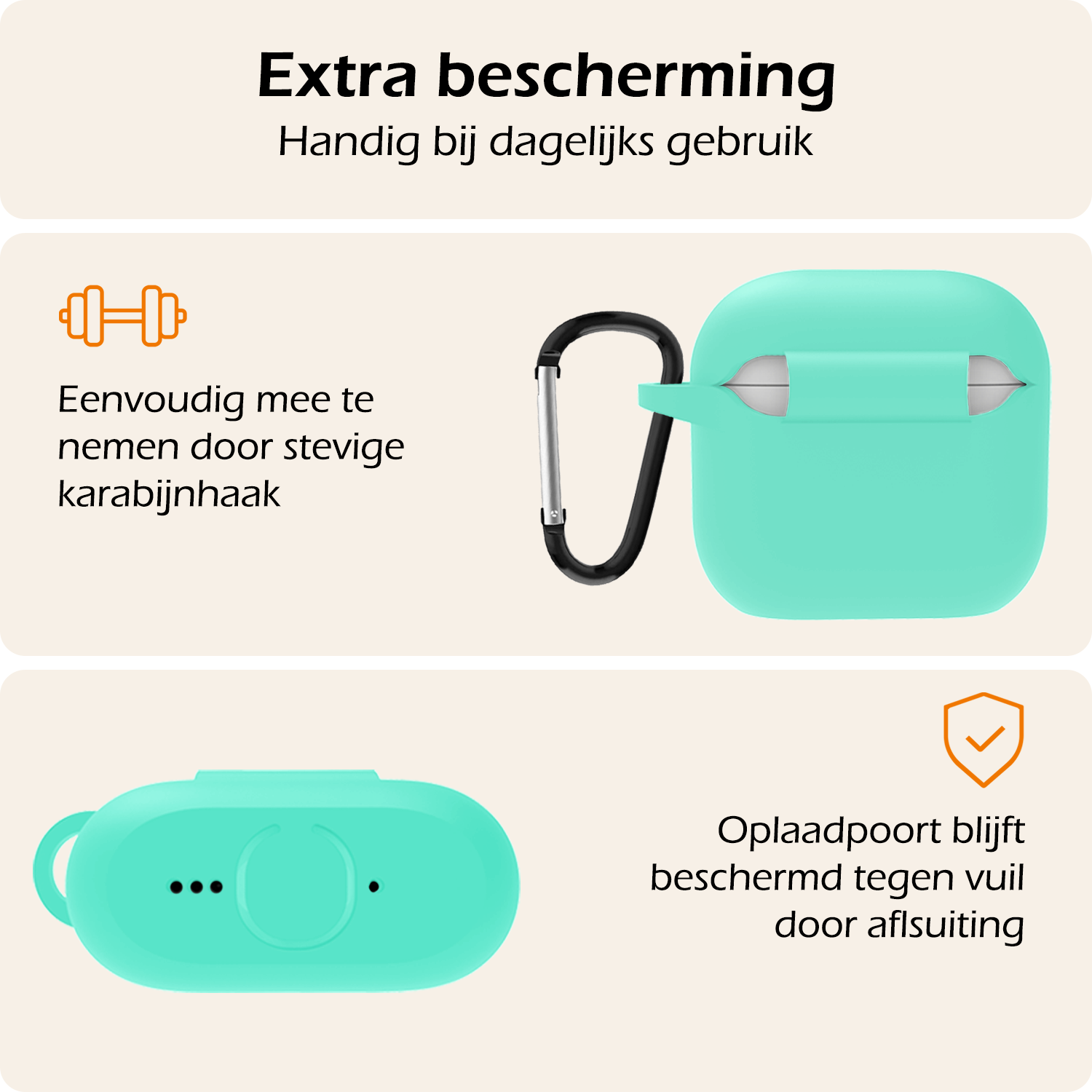 Nomfy Nomfy Siliconen Hoesje Voor Apple AirPods 5 - Turquoise