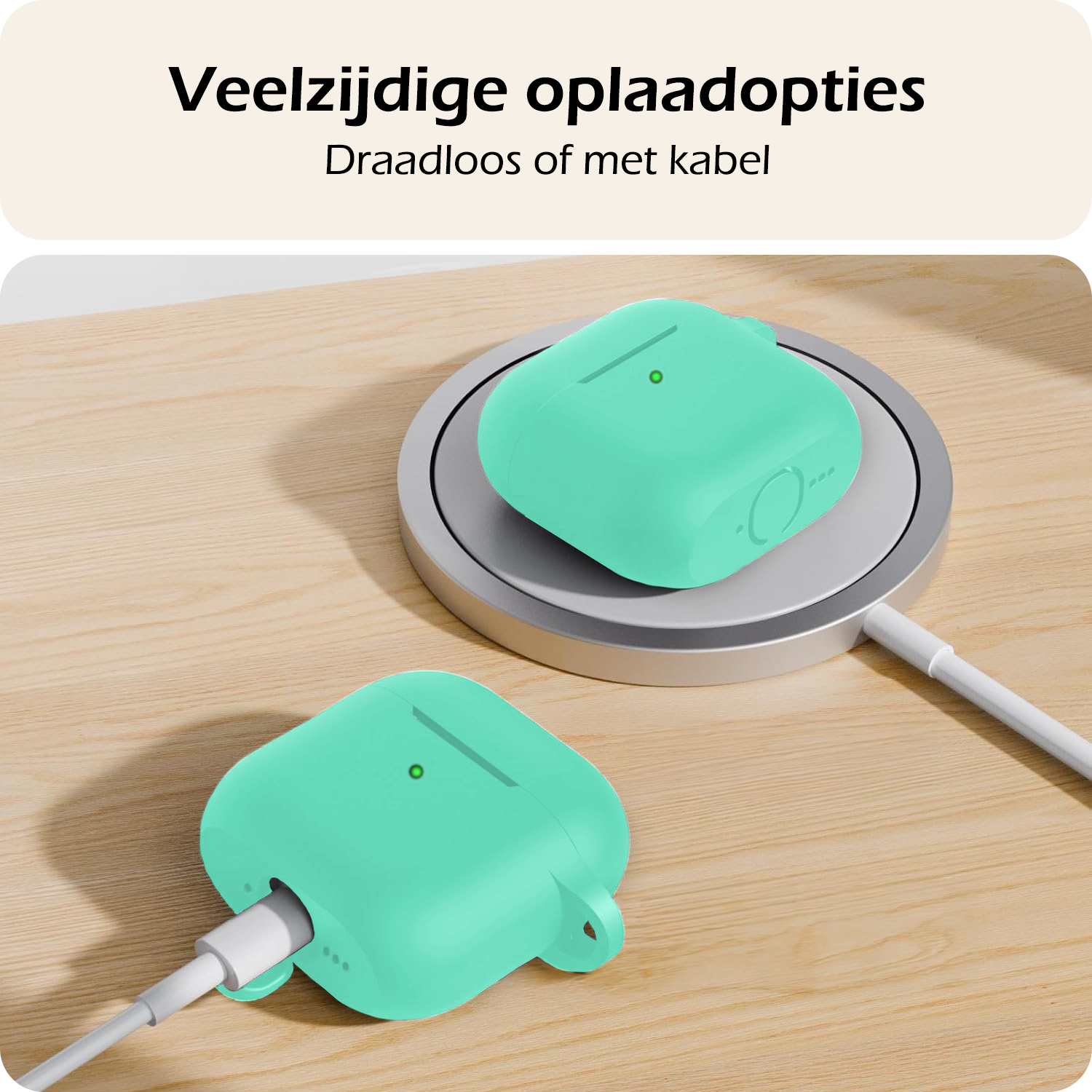 Nomfy Nomfy Siliconen Hoesje Voor Apple AirPods 5 - Turquoise