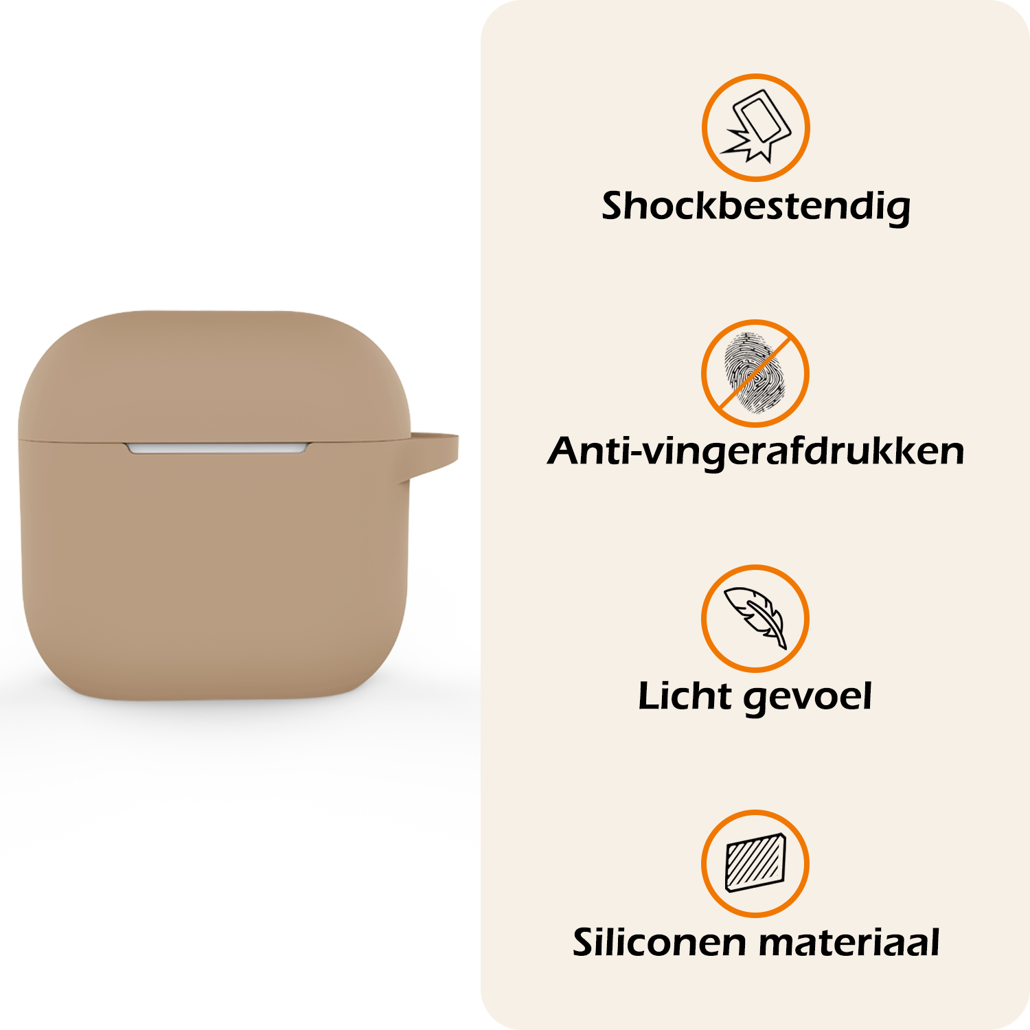 Nomfy Nomfy Siliconen Hoesje Voor Apple AirPods 5 - Zand