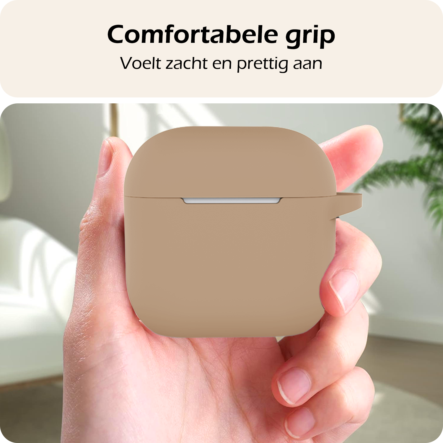 Nomfy Nomfy Siliconen Hoesje Voor Apple AirPods 5 - Zand