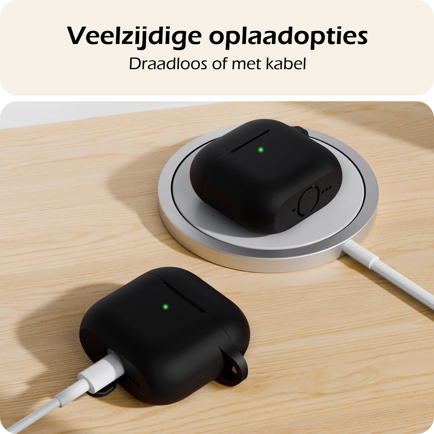 Nomfy Nomfy Siliconen Hoesje Voor Apple AirPods 5 - Zwart