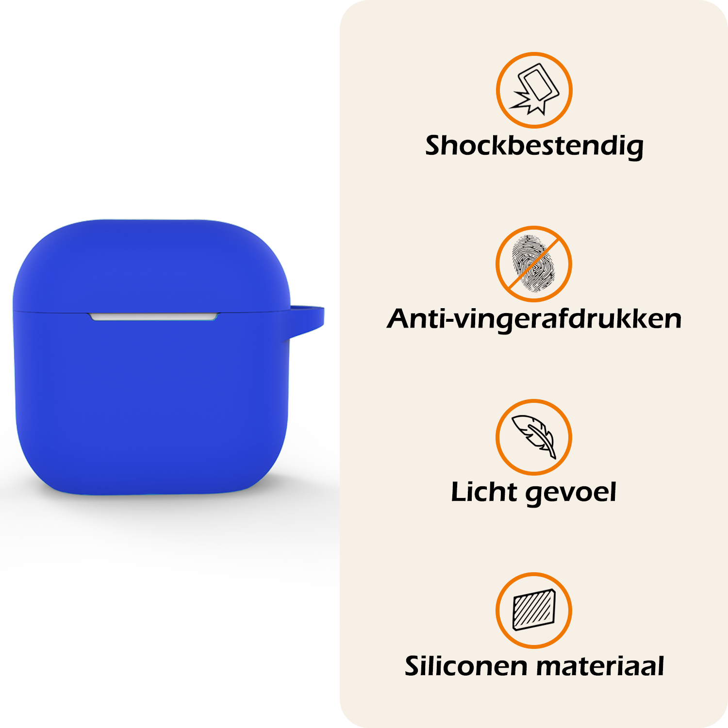 Nomfy Nomfy Siliconen Hoesje Voor Apple AirPods 5 - Blauw