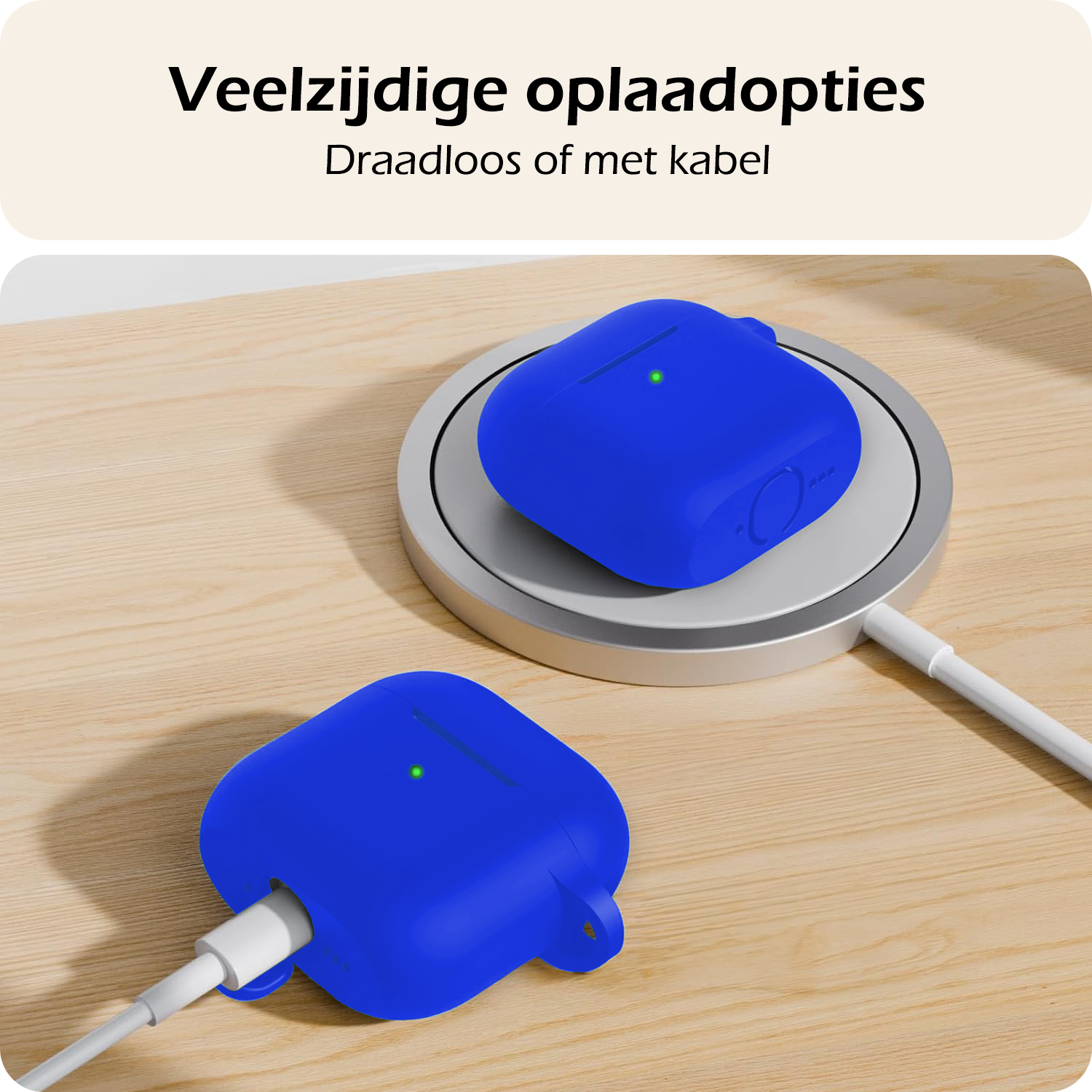 Nomfy Nomfy Siliconen Hoesje Voor Apple AirPods 5 - Blauw
