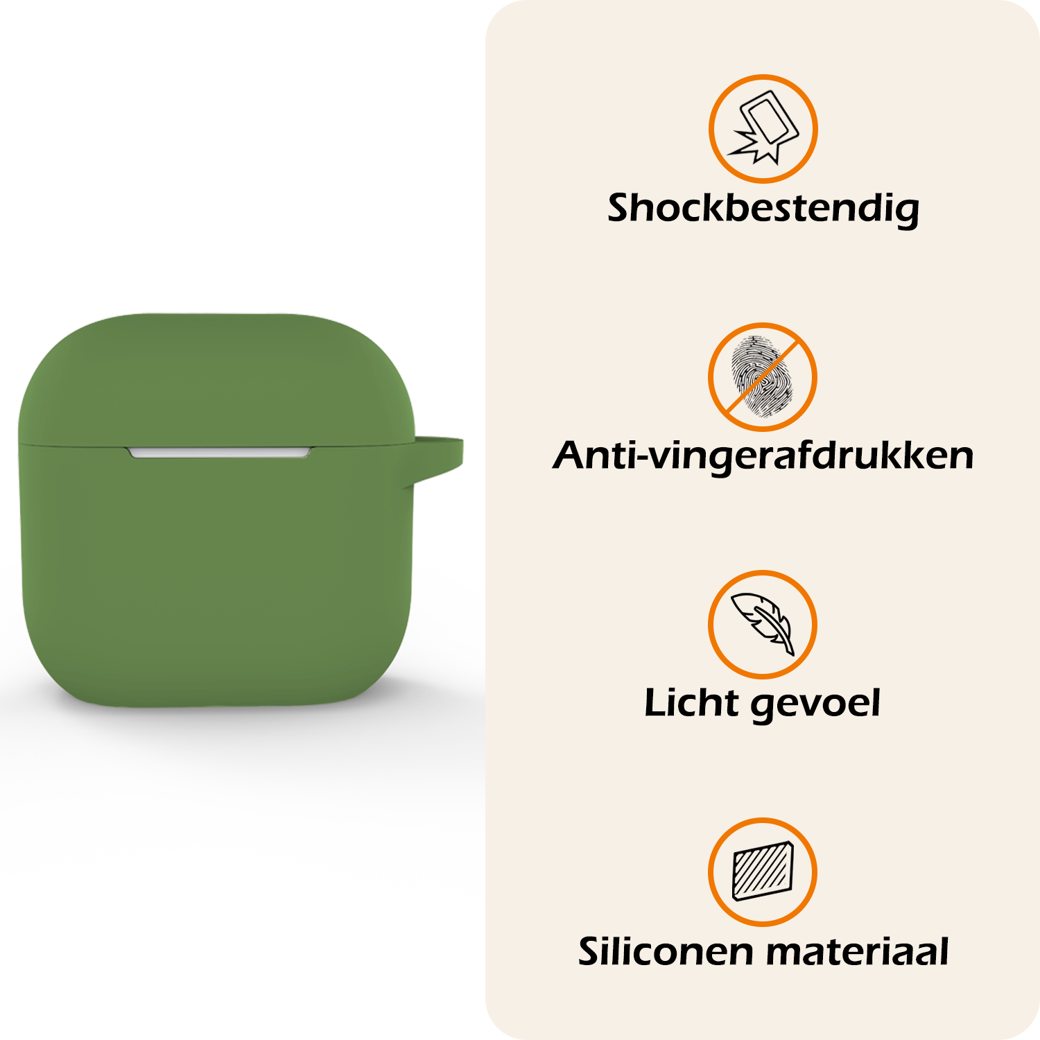 Nomfy Nomfy Siliconen Hoesje Voor Apple AirPods 5 - Donkergroen