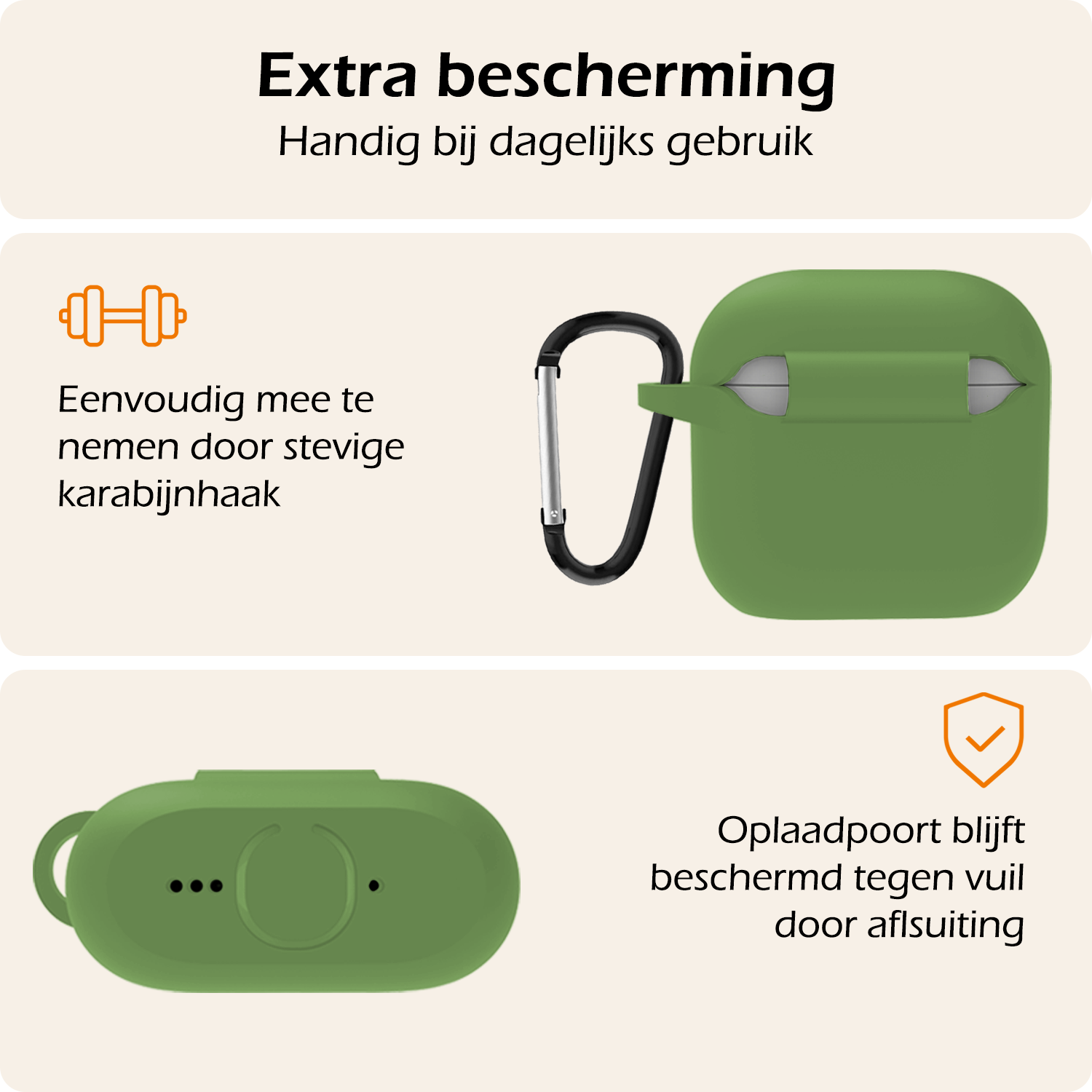 Nomfy Nomfy Siliconen Hoesje Voor Apple AirPods 5 - Donkergroen