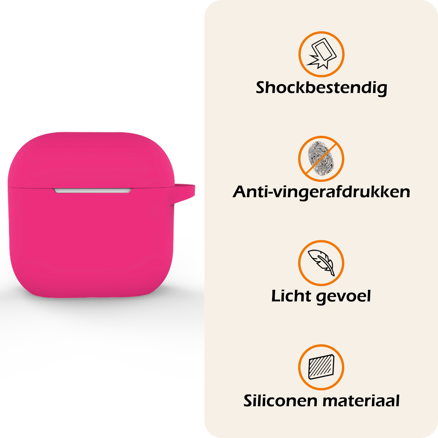 Nomfy Nomfy Siliconen Hoesje Voor Apple AirPods 5 - Roze
