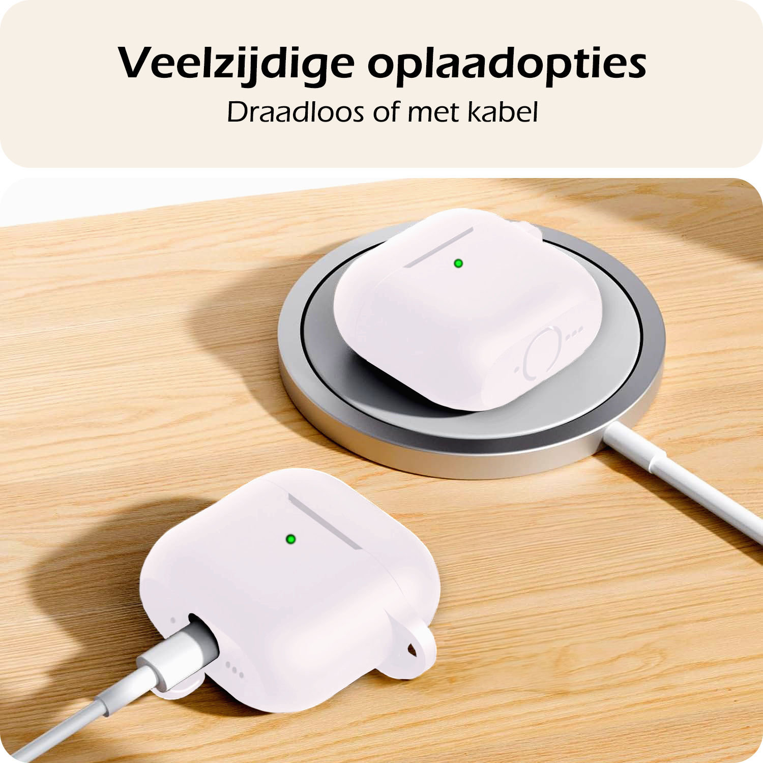 Nomfy Nomfy Siliconen Hoesje Voor Apple AirPods 5 - Wit