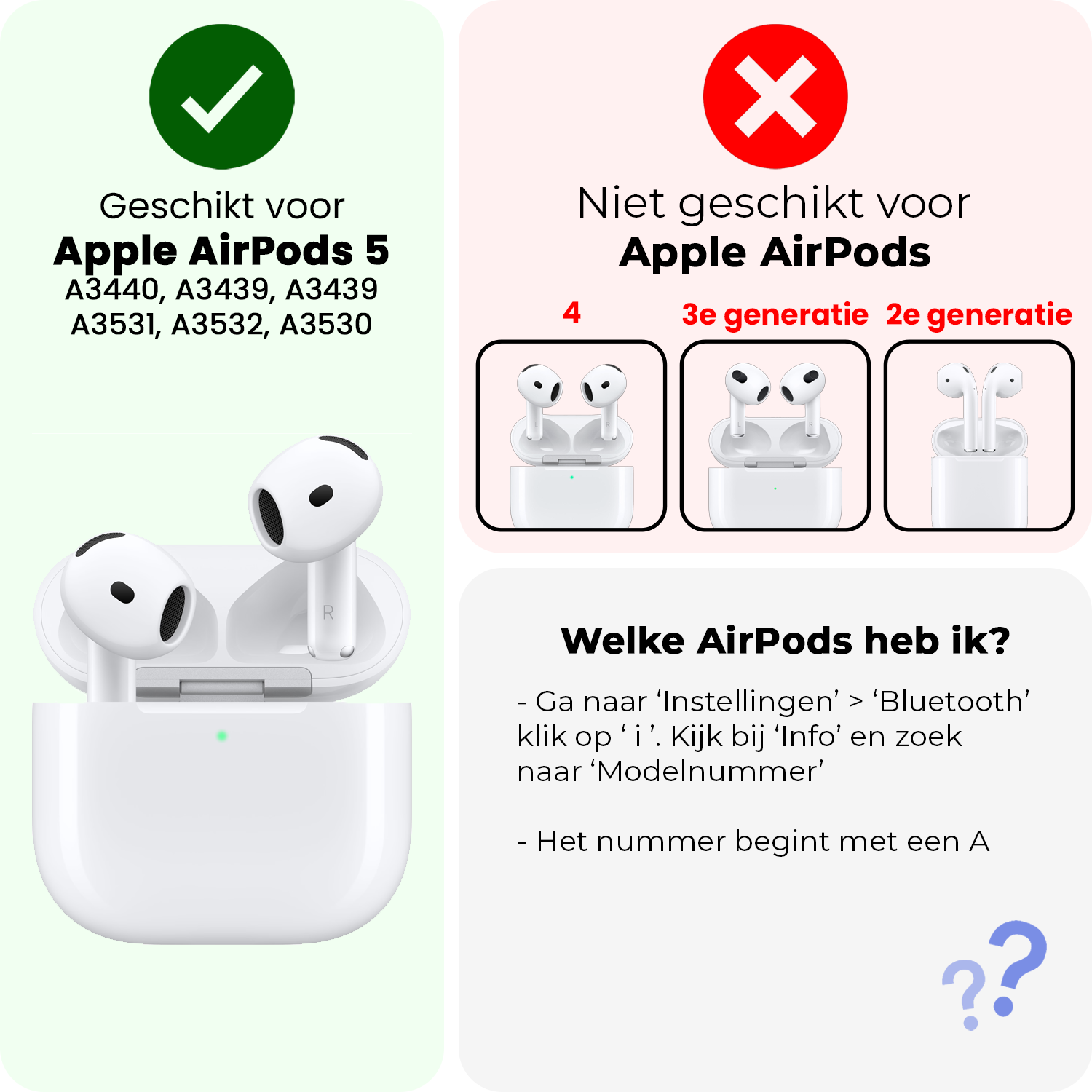 NoXx NoXx Siliconen Hoesje Voor Apple AirPods 5 - Lichtroze
