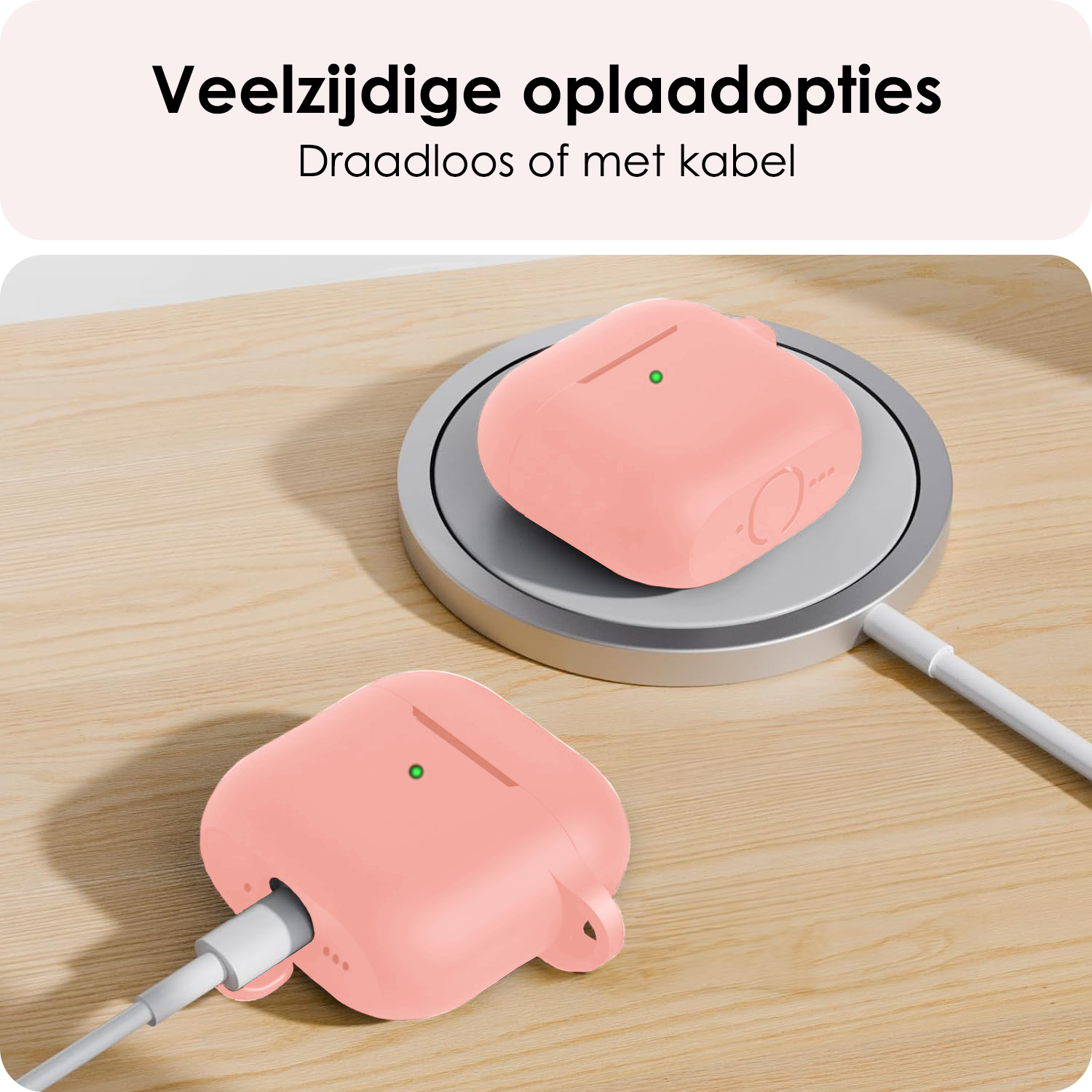 NoXx NoXx Siliconen Hoesje Voor Apple AirPods 5 - Lichtroze