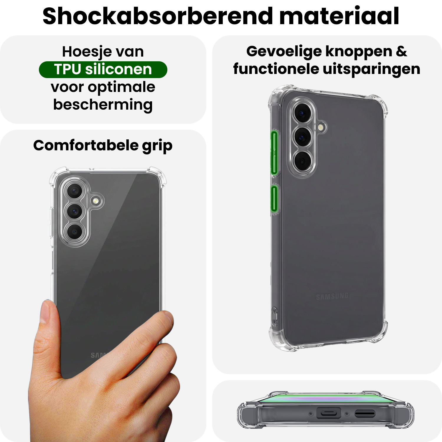 BASEY. BASEY. Samsung Galaxy A18 Hoesje Shockproof - Transparant - 2 PACK
