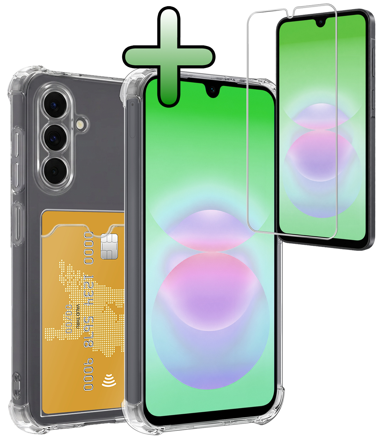 BASEY. BASEY. Samsung Galaxy A18 Hoesje Pashouder Met Screenprotector