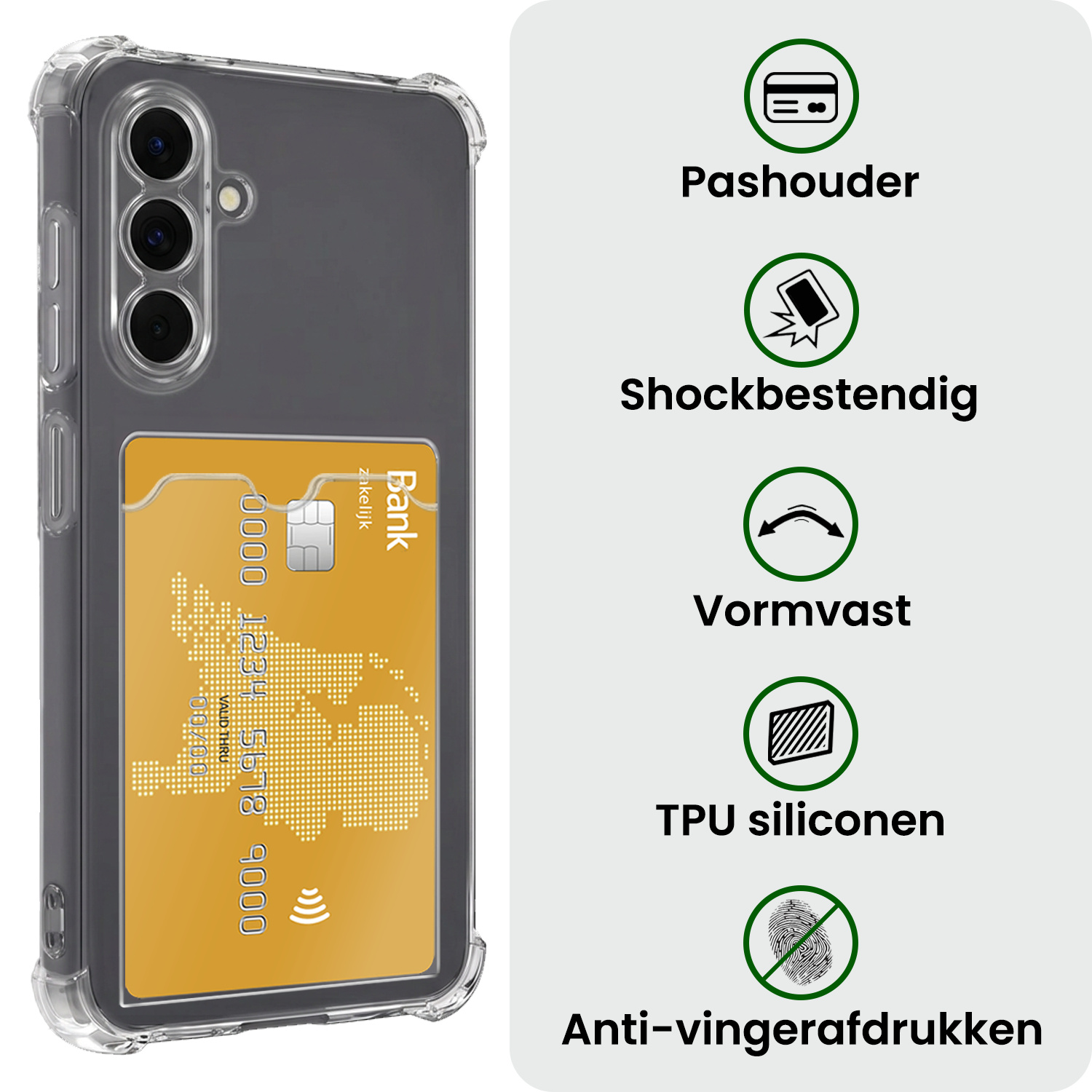 BASEY. BASEY. Samsung Galaxy A18 Hoesje Pashouder Met 2x Screenprotector