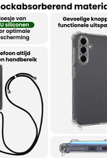 BASEY. BASEY. Samsung Galaxy A18 Hoesje Transparant Shockproof Met Zwart Koord