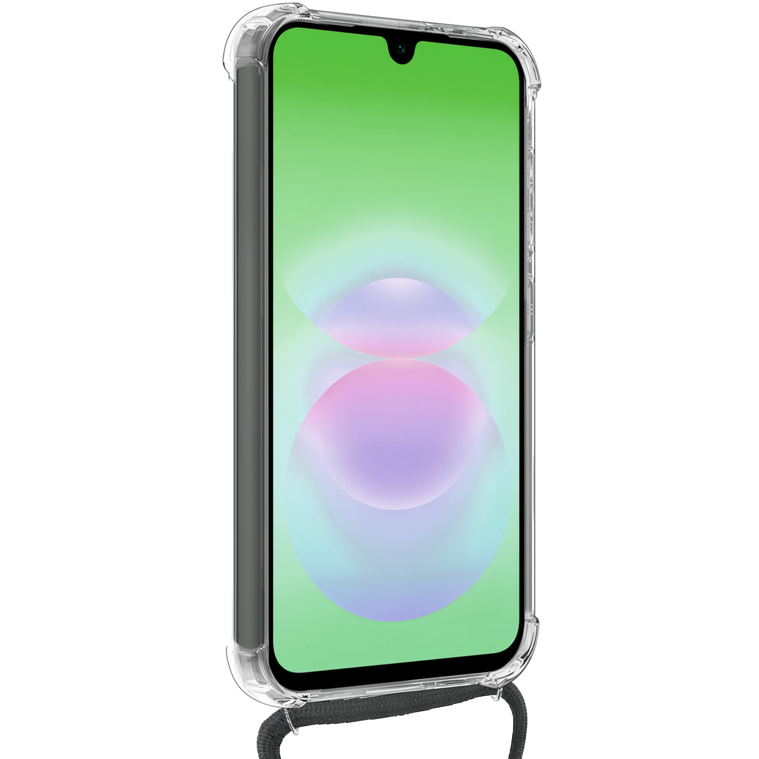 BASEY. BASEY. Samsung Galaxy A18 Hoesje Transparant Shockproof Met Zwart Koord