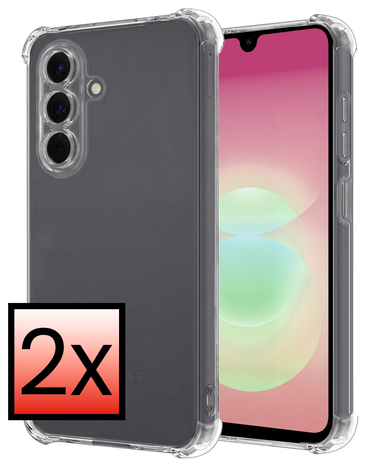 NoXx NoXx Samsung Galaxy A18 Hoesje Shockproof - Transparant - 2 PACK