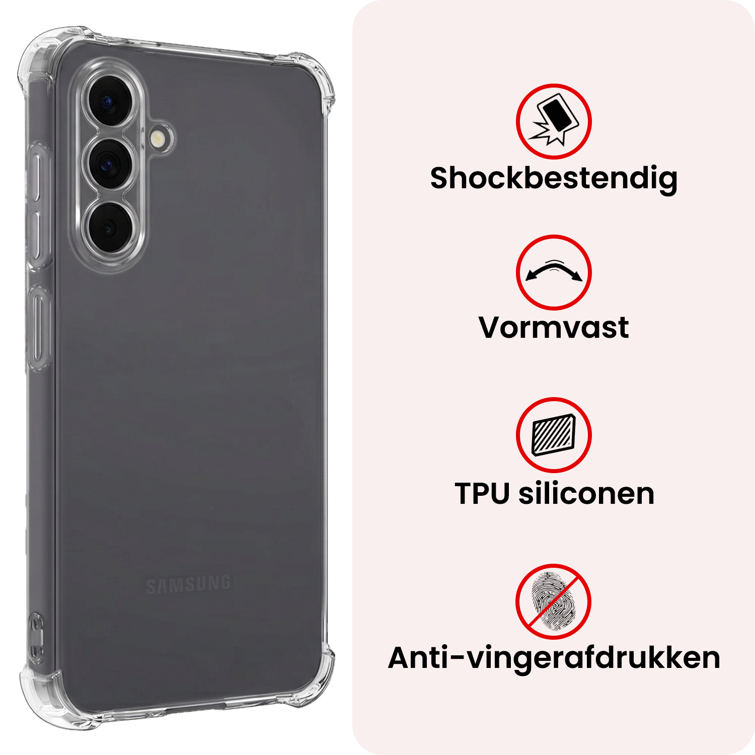 NoXx NoXx Samsung Galaxy A18 Hoesje Shockproof - Transparant - 2 PACK