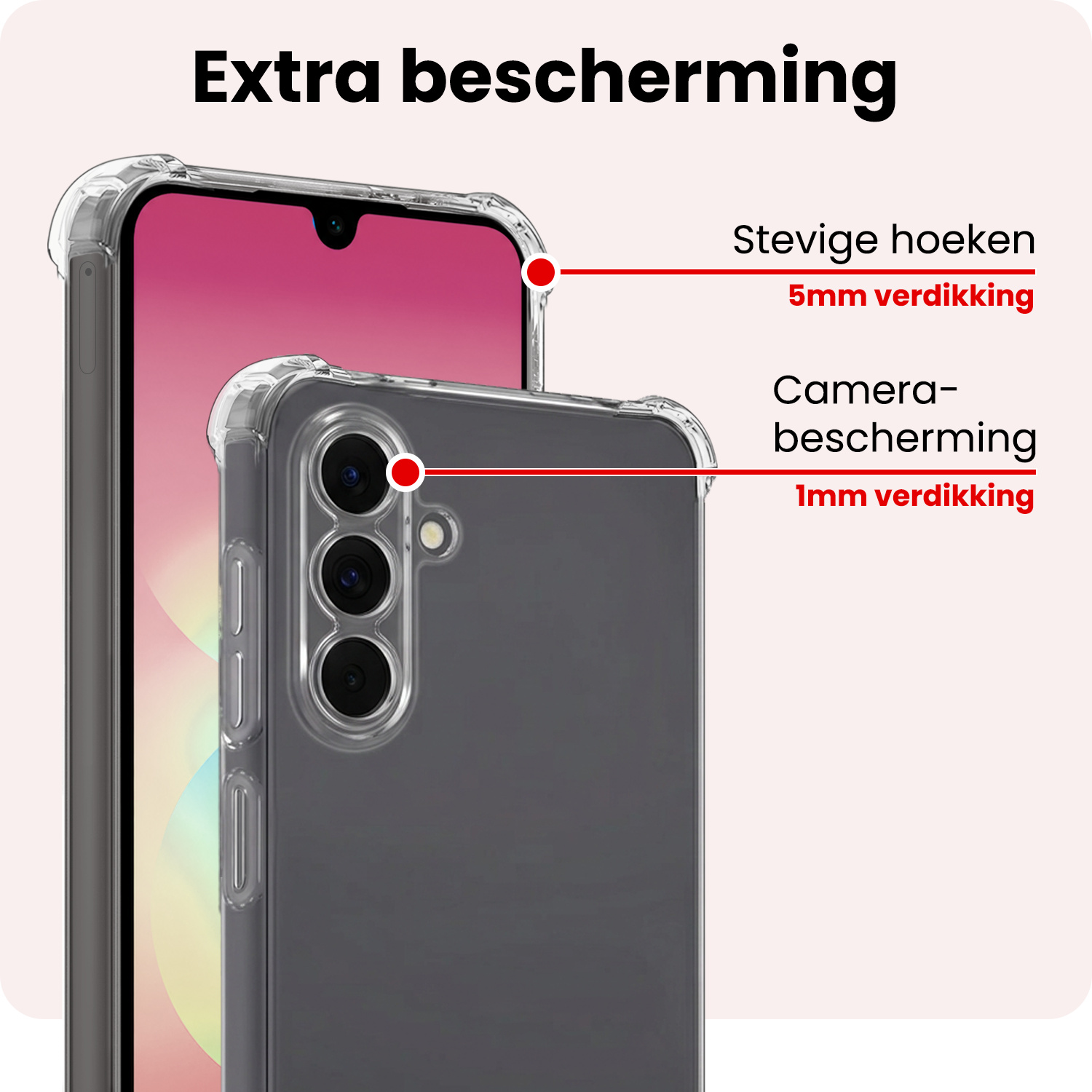 NoXx NoXx Samsung Galaxy A18 Hoesje Shockproof - Transparant - 2 PACK