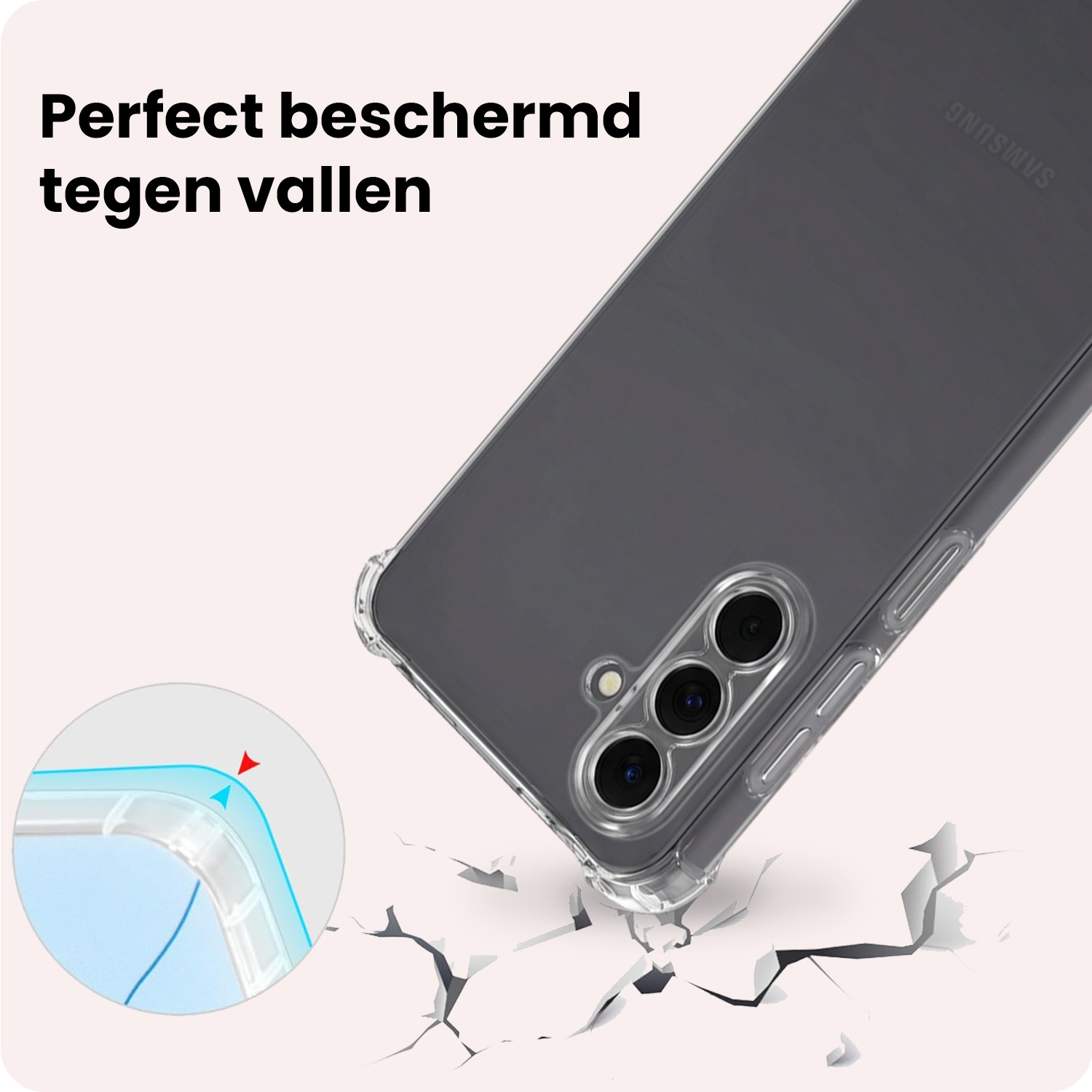 NoXx NoXx Samsung Galaxy A18 Hoesje Shockproof - Transparant - 2 PACK