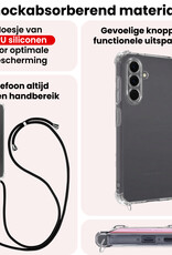 NoXx NoXx Samsung Galaxy A18 Hoesje Transparant Shockproof Met Zwart Koord