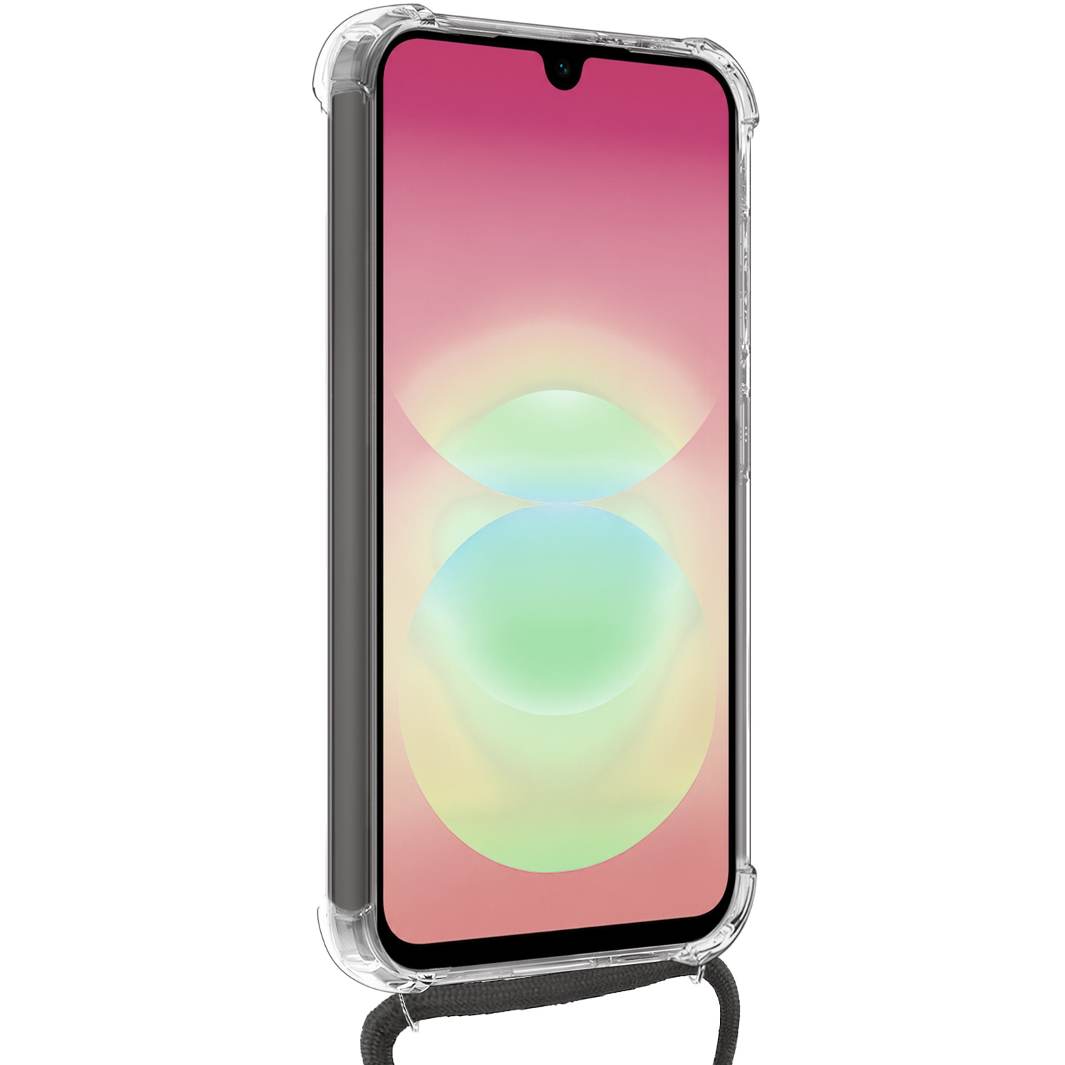 NoXx NoXx Samsung Galaxy A18 Hoesje Transparant Shockproof Met Zwart Koord