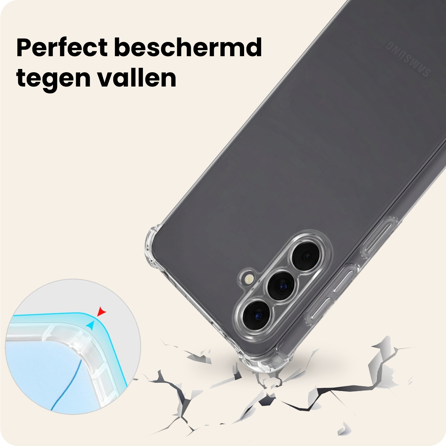 Nomfy Nomfy Samsung Galaxy A18 Hoesje Shockproof Met Screenprotector