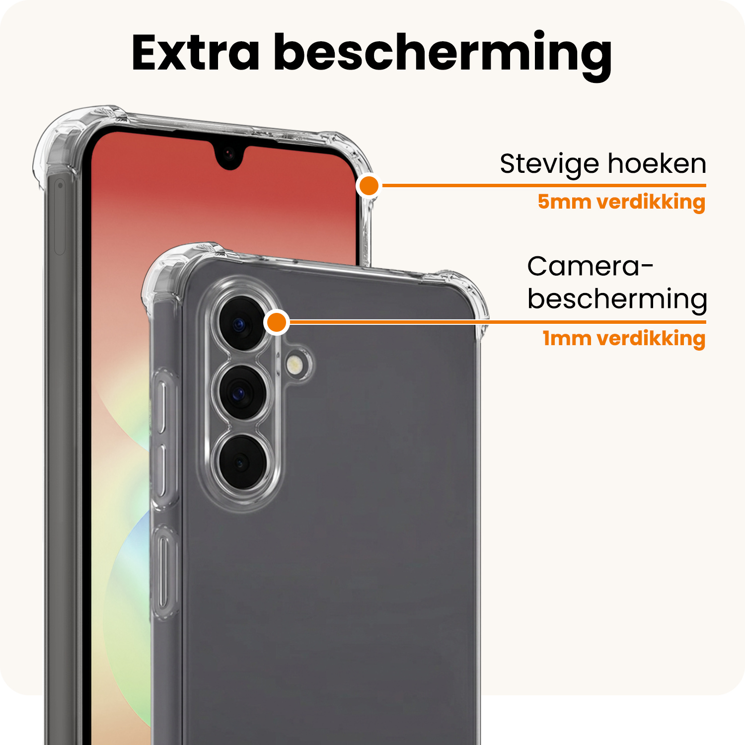 Nomfy Nomfy Samsung Galaxy A18 Hoesje Shockproof Met 2x Screenprotector