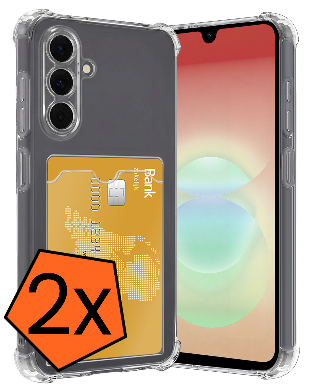 Nomfy Nomfy Samsung Galaxy A18 Hoesje Pashouder - 2 PACK