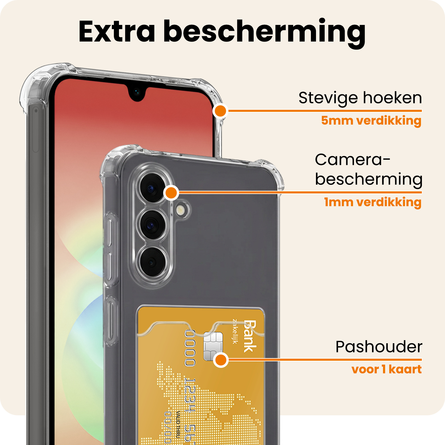 Nomfy Nomfy Samsung Galaxy A18 Hoesje Pashouder - 2 PACK